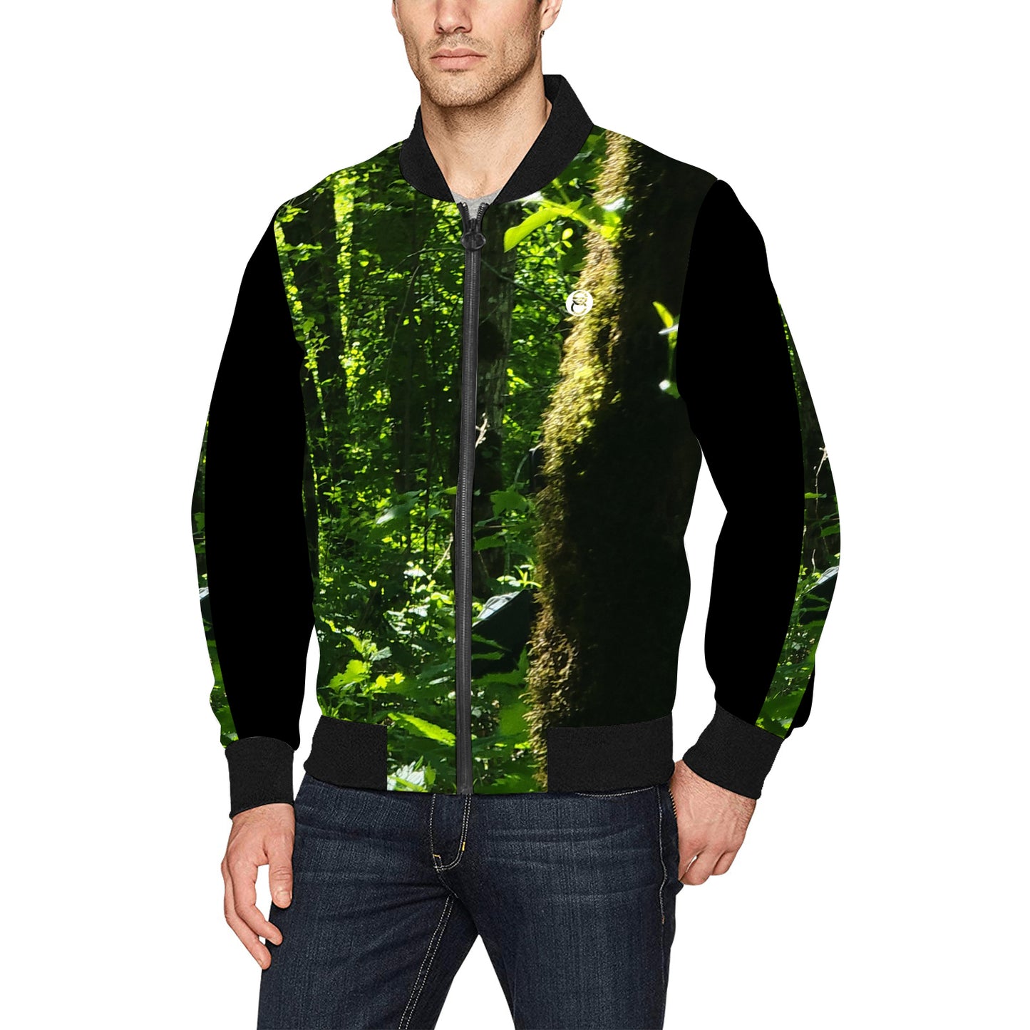 Fleurs Vertes I Bomber Jacket (unquilted)