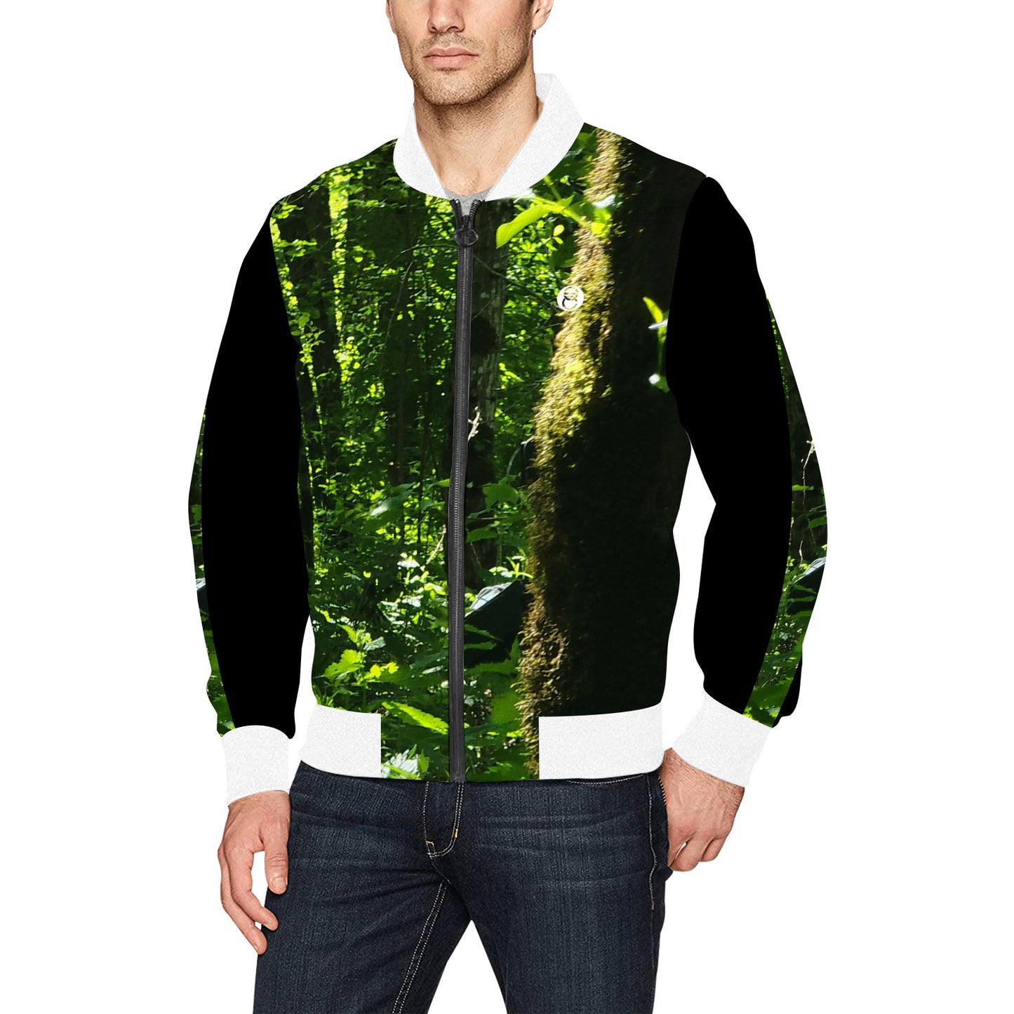 Fleurs Vertes I Bomber Jacket (unquilted)
