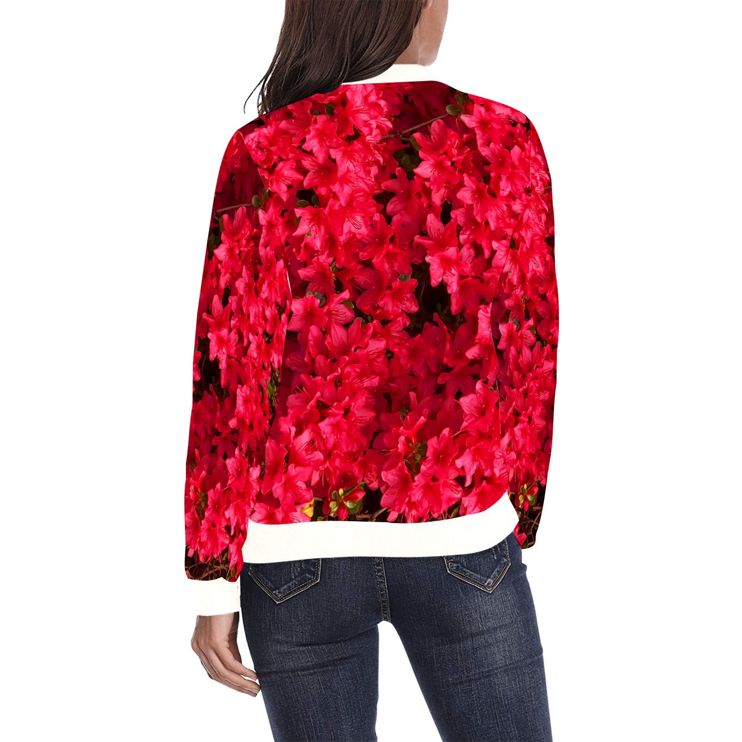 Fleurs Rouges Bomber Jacket (Women's)