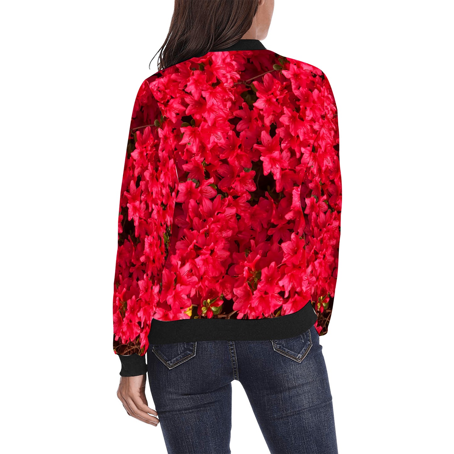 Fleurs Rouges Bomber Jacket (Women's)