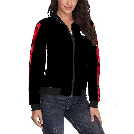 Fleurs Rouges II Bomber Jacket (Women's)