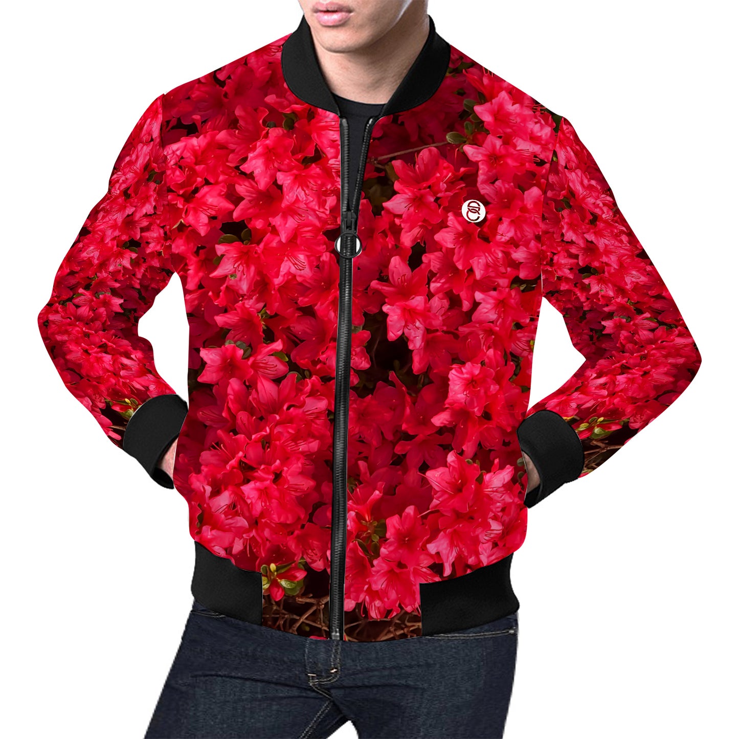 Fleurs Rouges I Bomber Jacket (unquilted)