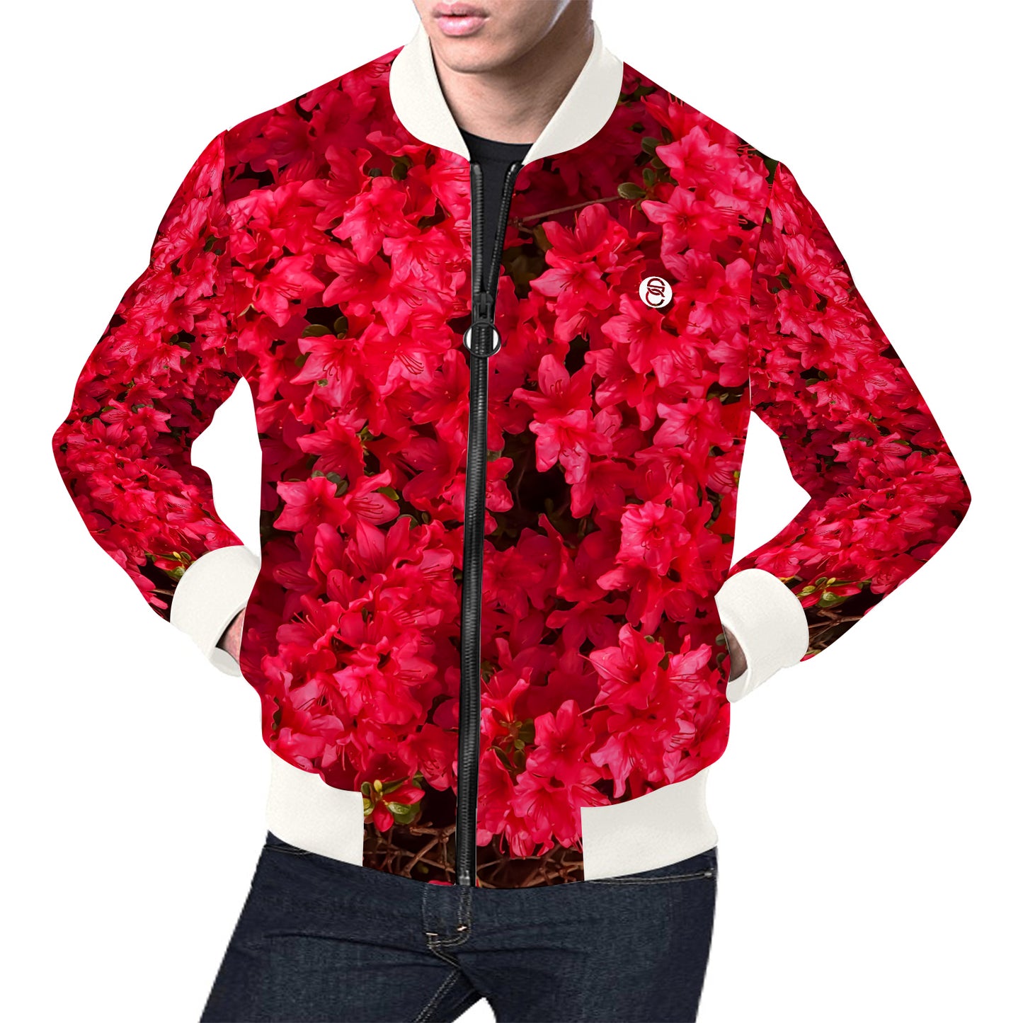 Fleurs Rouges I Bomber Jacket (unquilted)