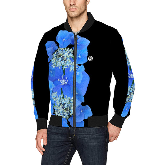 Fleurs Bleus I Bomber Jacket (unquilted)