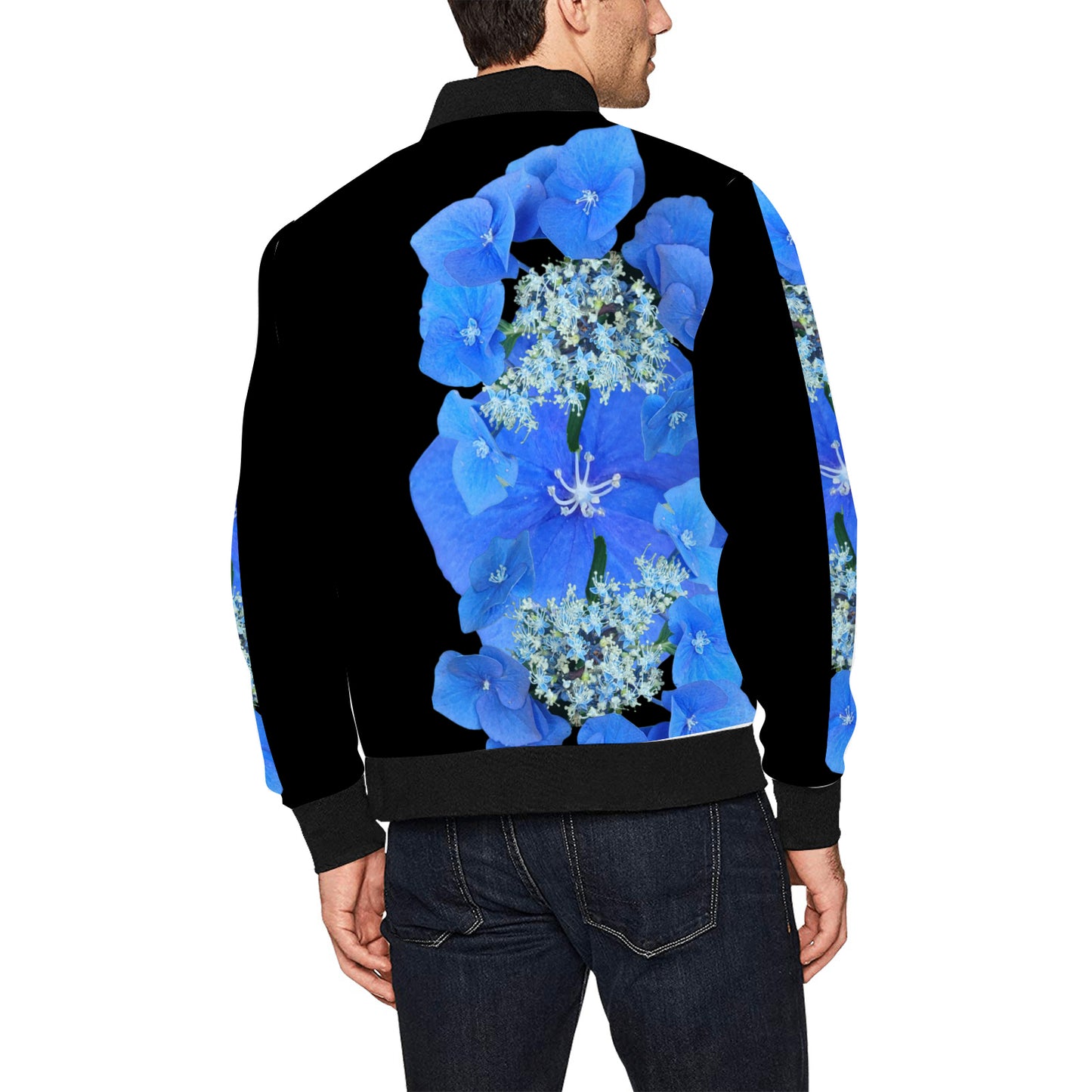 Fleurs Bleus I Bomber Jacket (unquilted)
