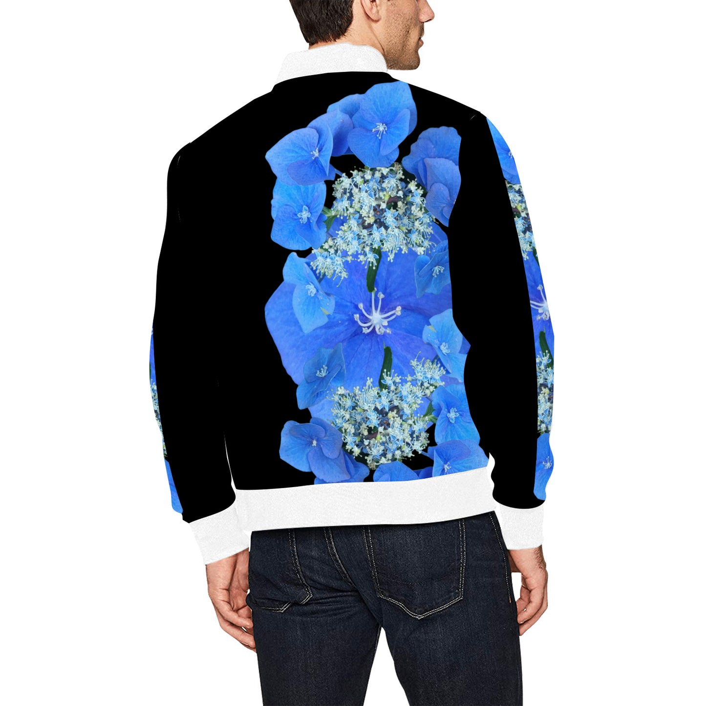 Fleurs Bleus I Bomber Jacket (unquilted)