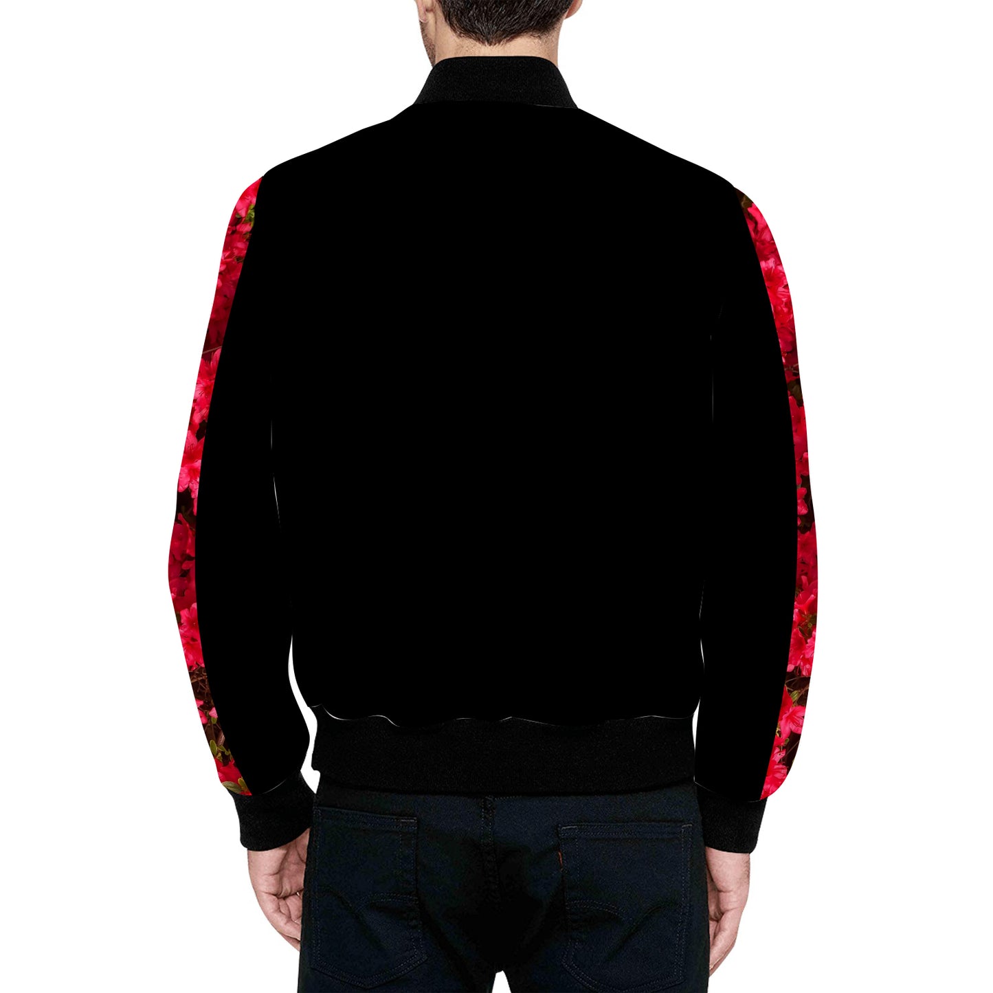 Fleurs Rouges II Bomber Jacket (Quilted)