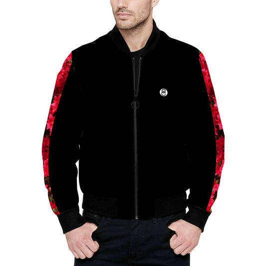 Fleurs Rouges II Bomber Jacket (Quilted)