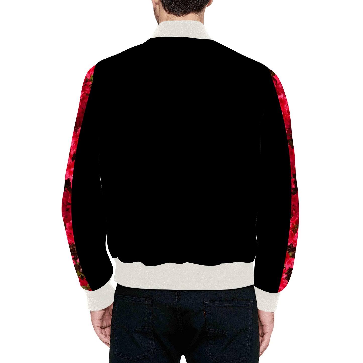 Fleurs Rouges II Bomber Jacket (Quilted)