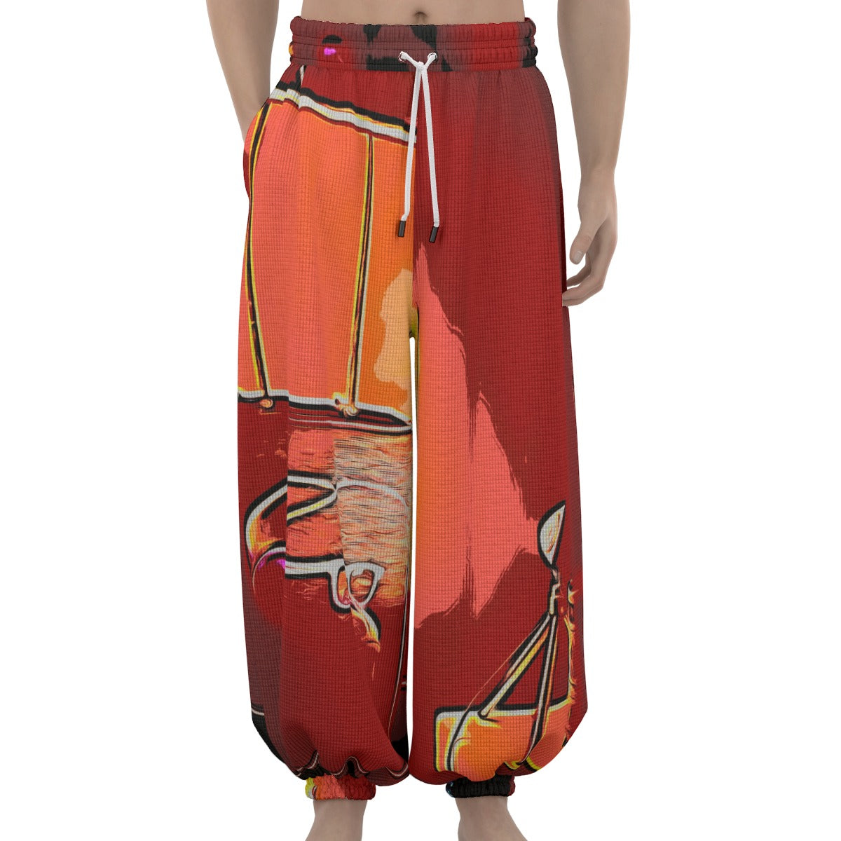 Monkey Space Unisex Lantern Pants (RED)