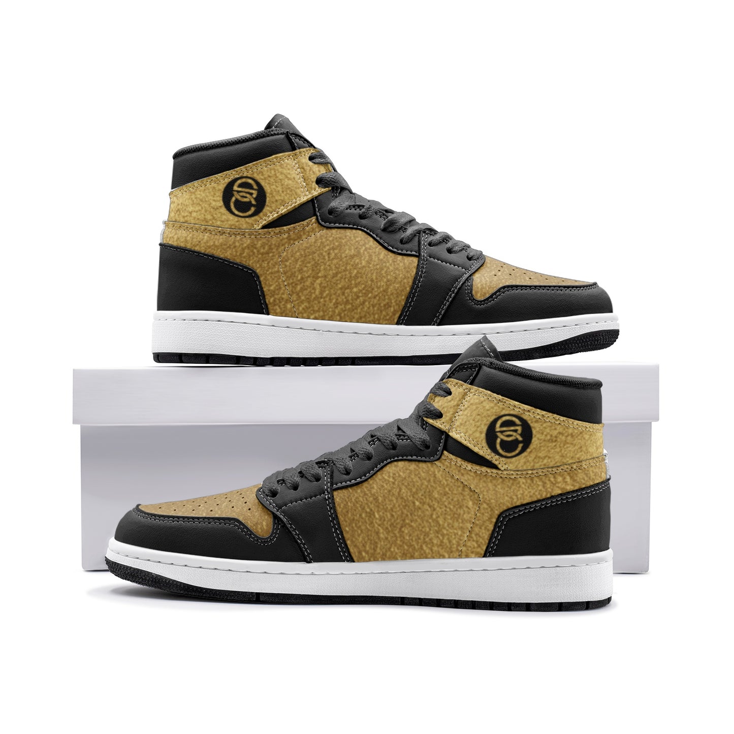 Black Gold Stepper Signature High Top Sneakers (Unisex)
