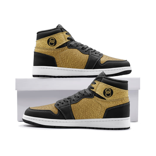 Black Gold Stepper Signature High Top Sneakers (Unisex)