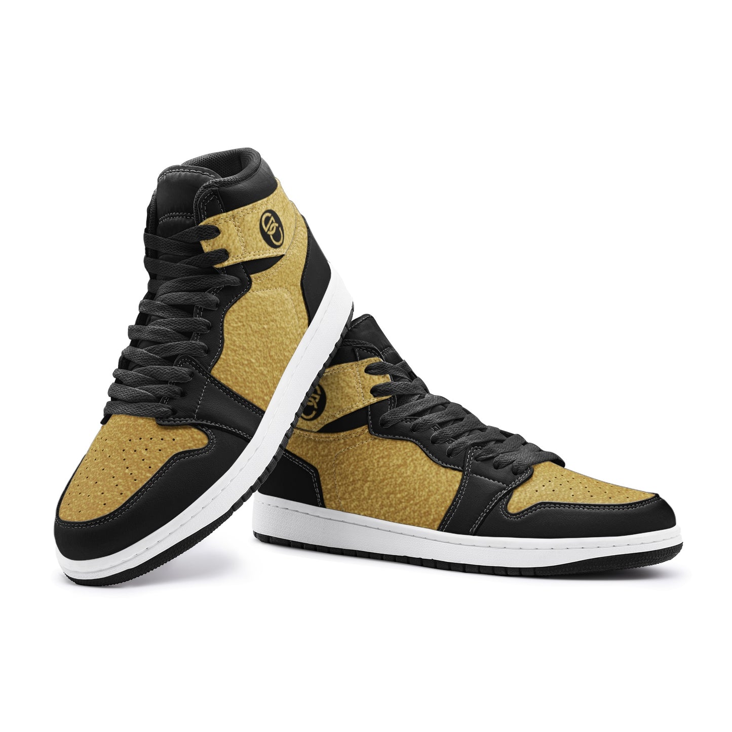 Black Gold Stepper Signature High Top Sneakers (Unisex)