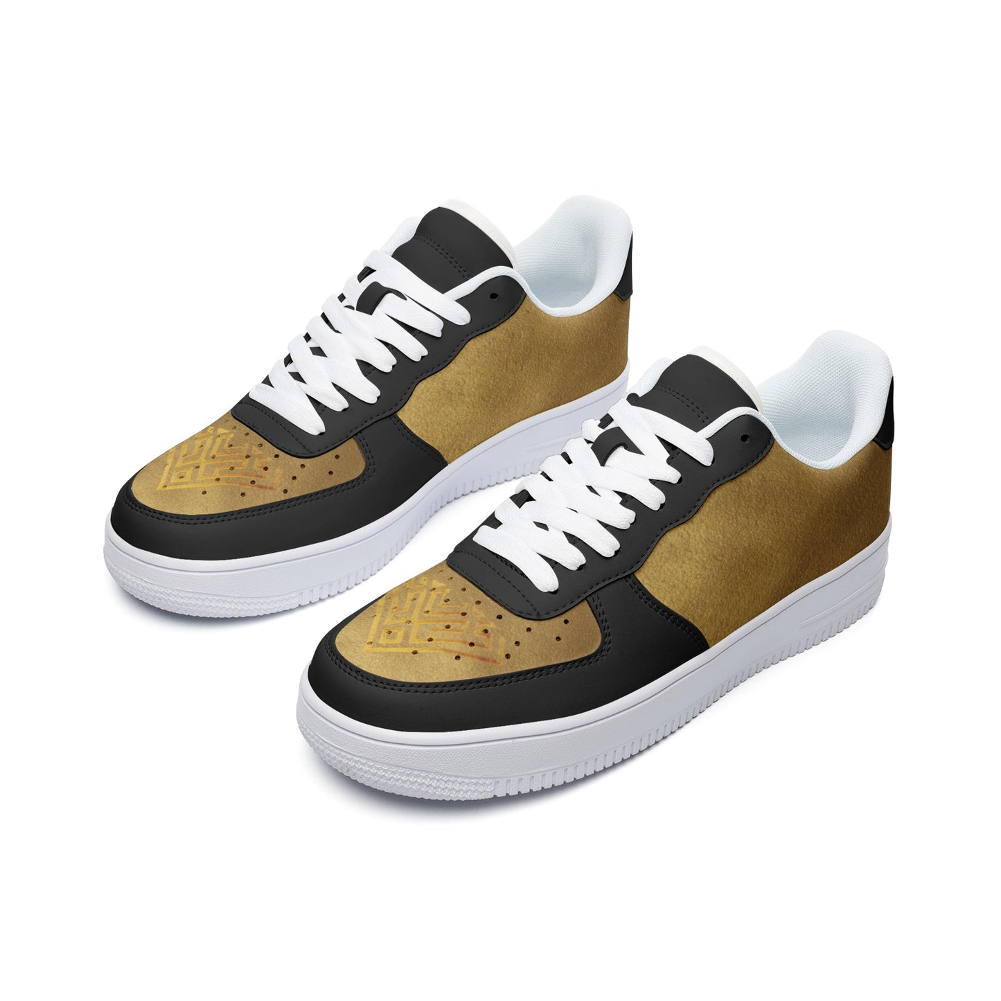 Black Gold Stepper Signature Low Top Sneakers (Unisex)
